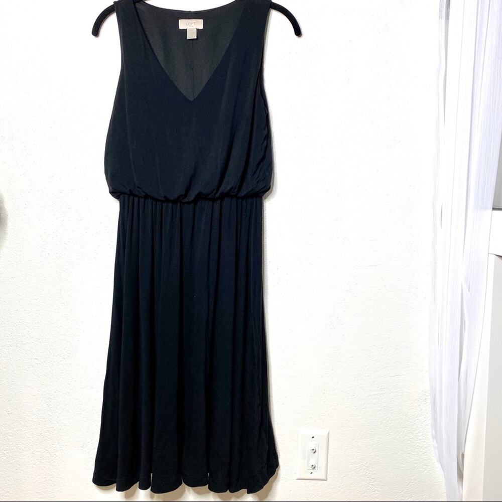 LOFT Outlet Elastic Waist Sleeveless Black Dress Size Small
